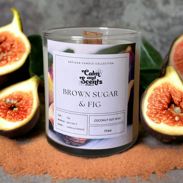 Brown Sugar & Fig 11oz Wood Wick Candle